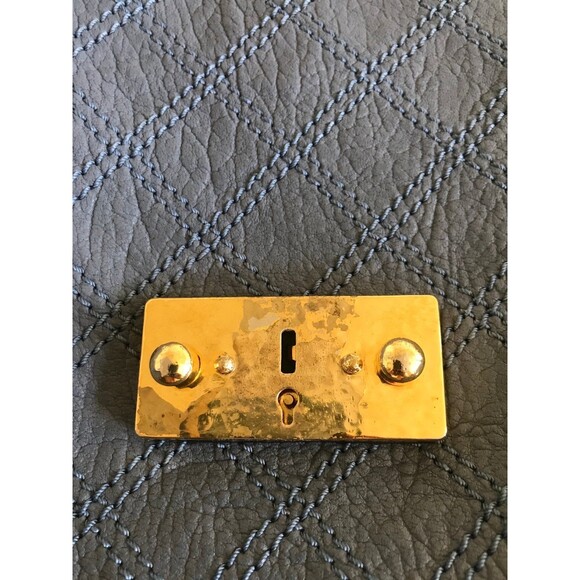 Marc Jacobs collection quilted blue large baroque single made in Italy bag - Picture 10 of 12